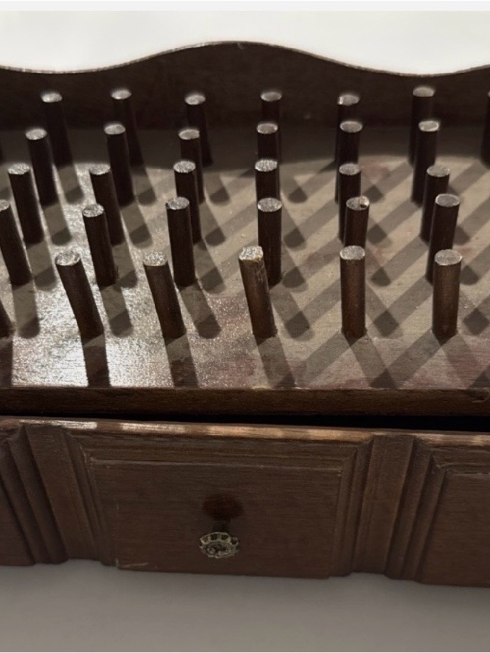 Vintage Wooden Jewelry Organizer in Brown